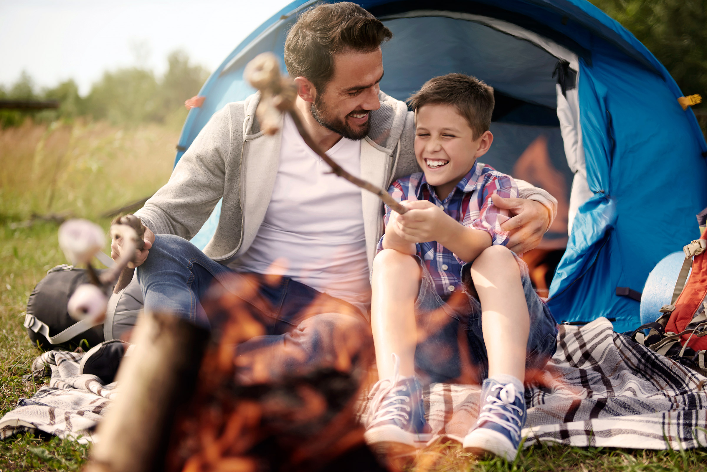 father-and-son-camping